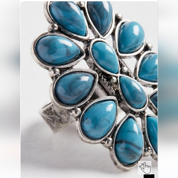 🆕️💙TURQUOISE STATEMENT FASHION RING SIZE 12💙 - Picture 3 of 6